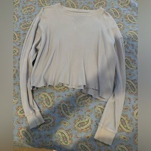 Brandy Melville light blue waffle top